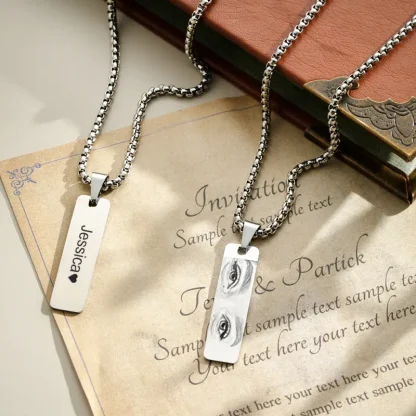 Custom Eyes Photo Necklace - Image 6